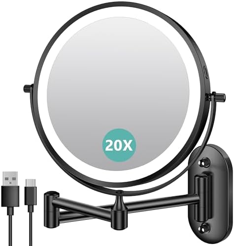 miroir grossissant lumineux Auxmir double face (1×/20×)
